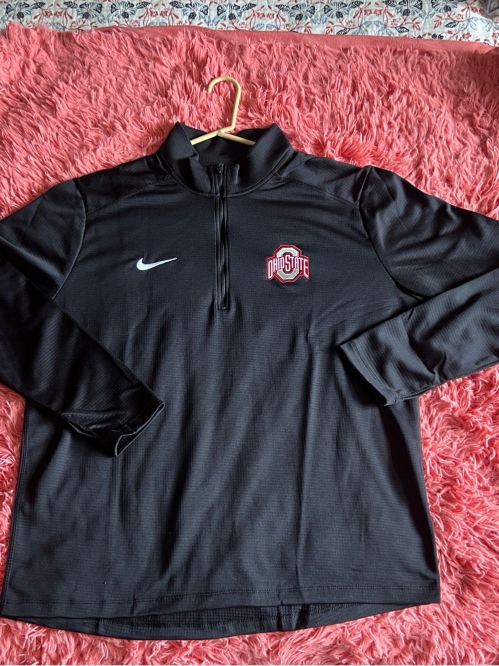 Nike Black Quarter-Zip with Red Ohio State Emblem